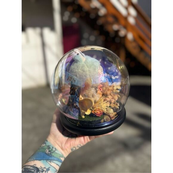 Authentic Popmart Labubu With Real Tattoos & Piercings Crystal Ball Fairy Decor - Picture 3 of 4